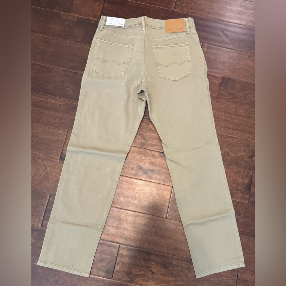 American Eagle Men's Slim Fit Casual Jeans - Light Olive/Khaki